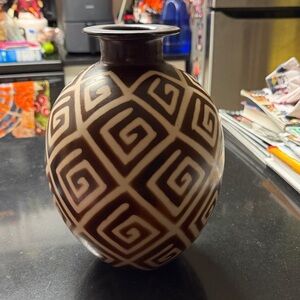 Geometric Patterned Vase.  Art Deco